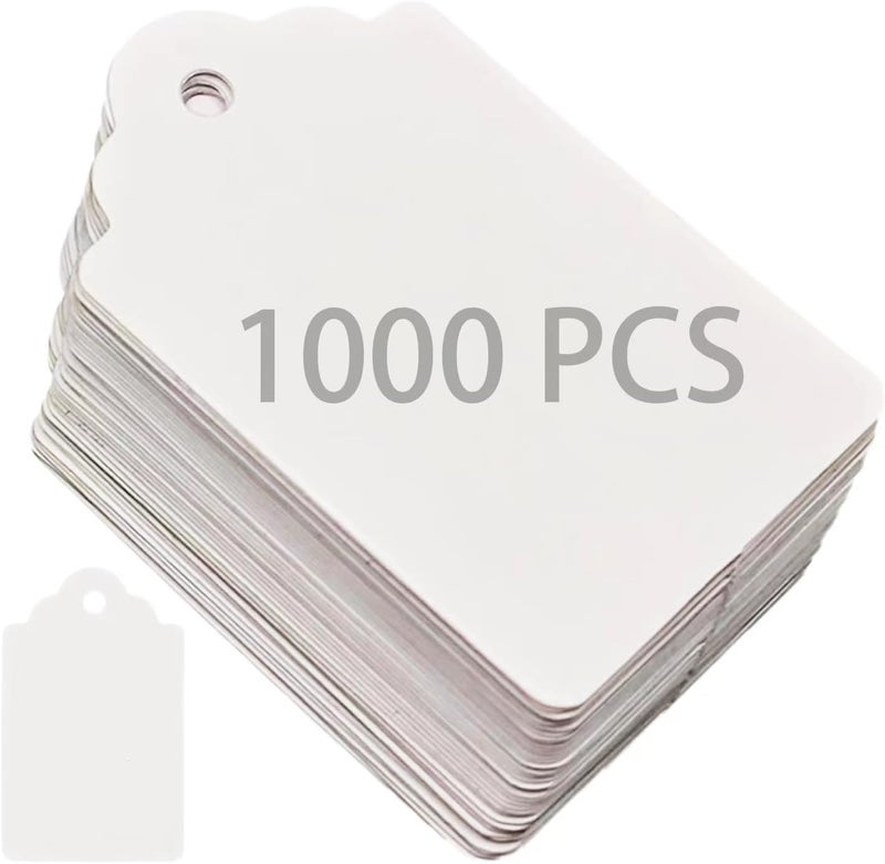 OLPDDZ 1000PCS White Blank Unstrung Price Tags, 1.75 x 1.093 Inches - Premium Quality Durable Paper Hang Tags for Clothing, Retail, Yard & Garage Sales, Ideal for Gift Labeling and Sale Pricing - Image 1